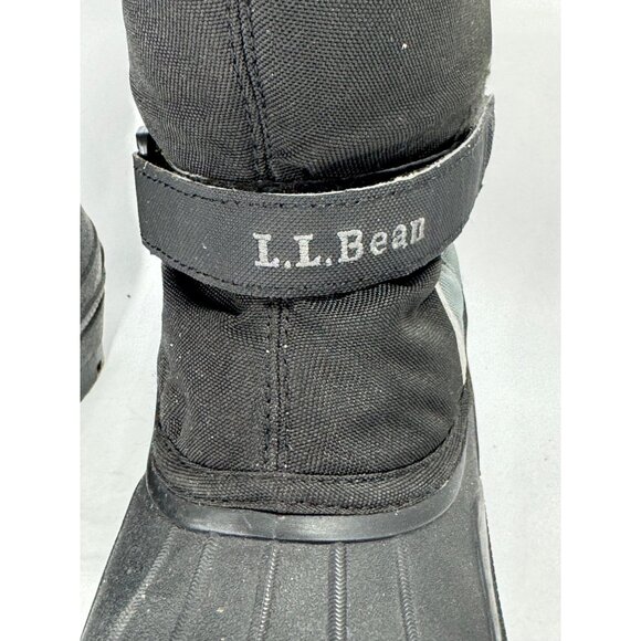 L.L. Bean Kids Size 5 Winter Boots Black & Gray Waterproof Insulated Snow - Picture 2 of 16